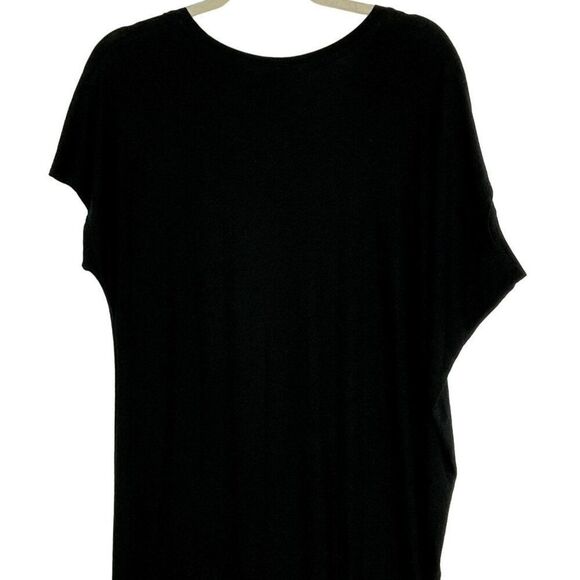 Athleta Draped Crew Dress in black, size medium, 93% Modal, 7% Spandex - Picture 9 of 15